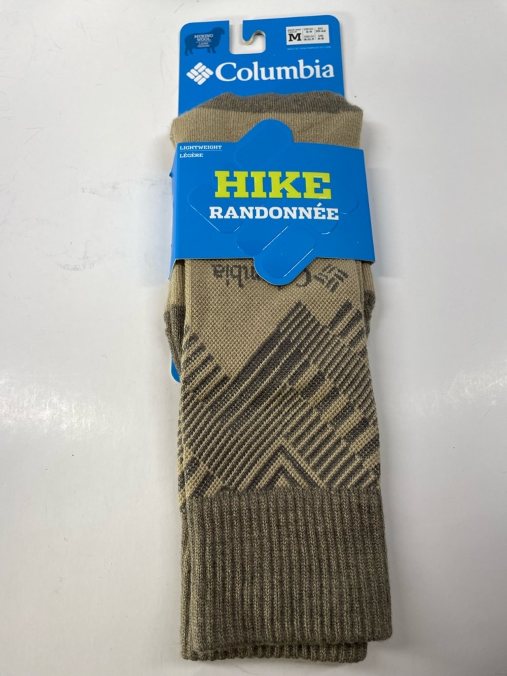Columbia Hike Crew Socks Light weight merino wool M6-9, W8-11.5